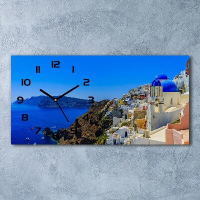 Orologio orizzontale con stampa di Santorini, Grecia
