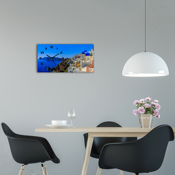 Orologio orizzontale con stampa di Santorini, Grecia