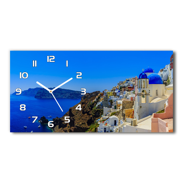 Orologio orizzontale con stampa di Santorini, Grecia