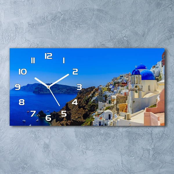 Orologio orizzontale con stampa di Santorini, Grecia