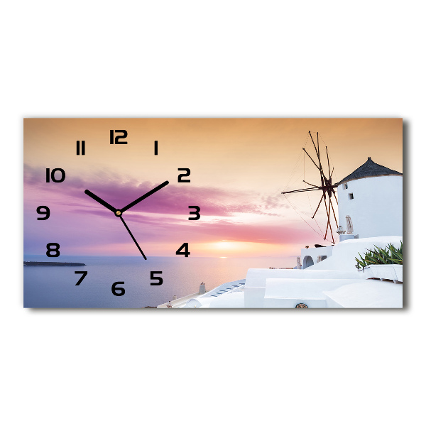 Orologio orizzontale con motivo Santorini, Grecia