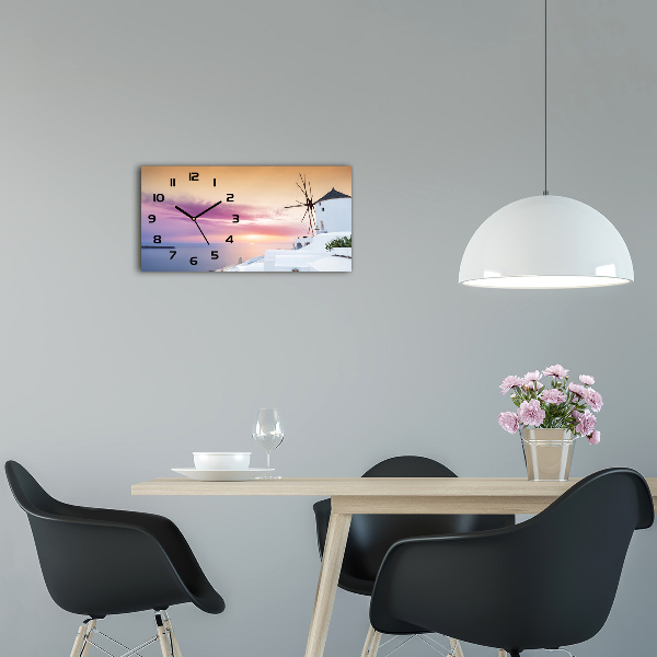 Orologio orizzontale con motivo Santorini, Grecia