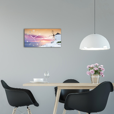 Orologio orizzontale con motivo Santorini, Grecia