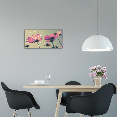 Orologio orizzontale con motivo di fiori rosa
