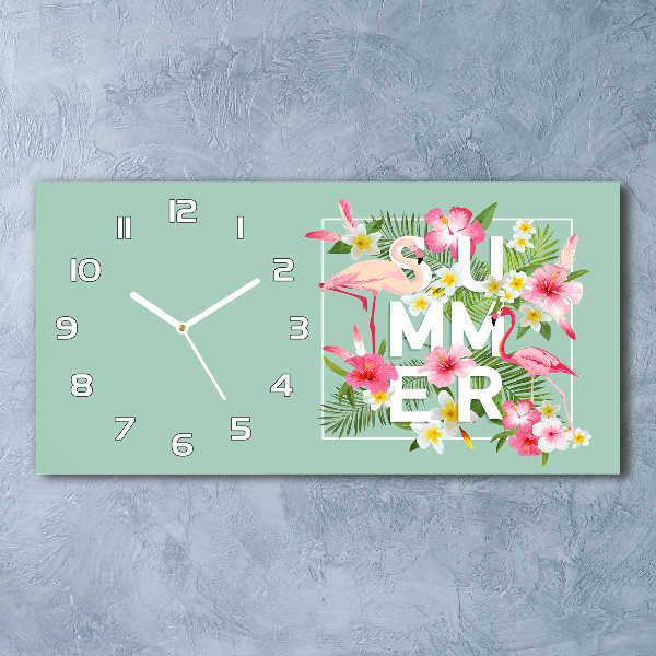 Orologio rettangolare con motivo vacanze e fenicotteri