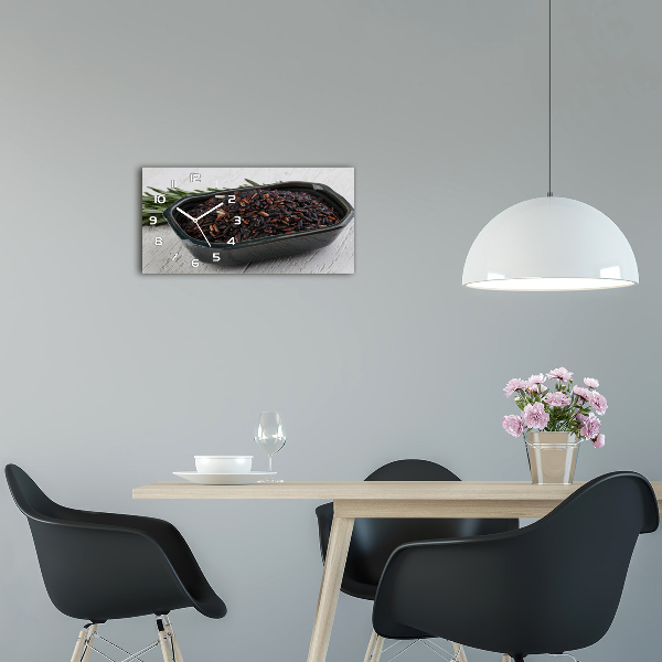 Orologio rettangolare con quadrante decorato con motivo a riso selvatico