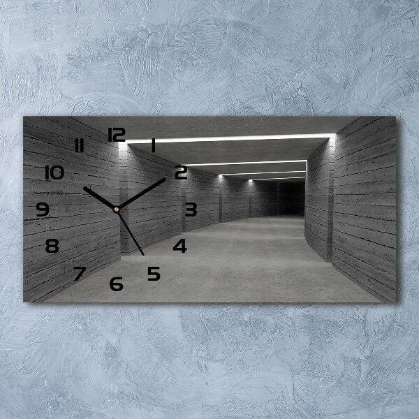 Orologio rettangolare con design a tunnel in cemento