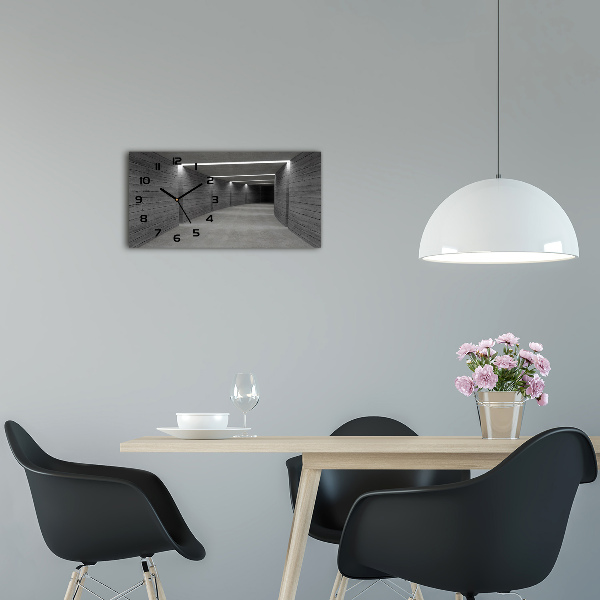 Orologio rettangolare con design a tunnel in cemento