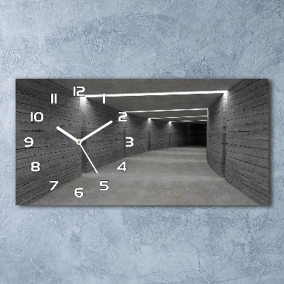 Orologio rettangolare con design a tunnel in cemento