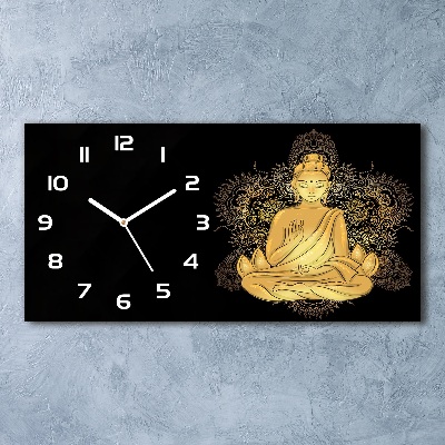 Orologio orizzontale con decorazione raffigurante un Buddha seduto