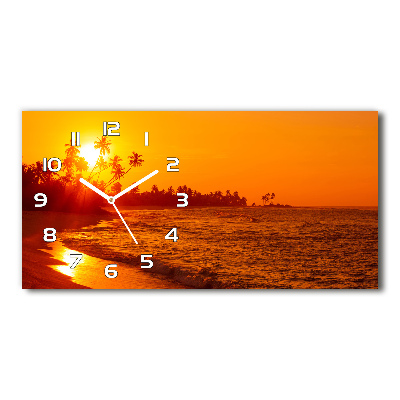 Orologio rettangolare con quadrante decorato con motivo spiaggia al tramonto