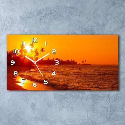 Orologio rettangolare con quadrante decorato con motivo spiaggia al tramonto