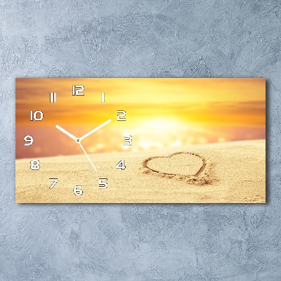 Orologio orizzontale con motivo a cuore nella sabbia