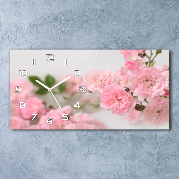 Orologio orizzontale con decorazione a rose selvatiche