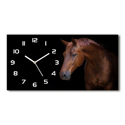 Orologio rettangolare con quadrante raffigurante un cavallo bruno