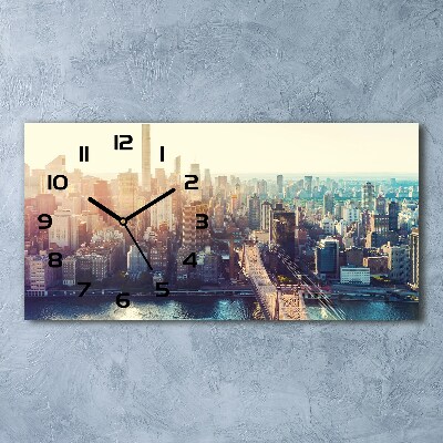 Orologio rettangolare con stampa della vista a volo d'uccello di New York