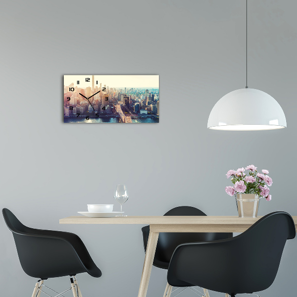 Orologio rettangolare con stampa della vista a volo d'uccello di New York