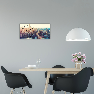 Orologio rettangolare con stampa della vista a volo d'uccello di New York