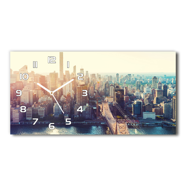 Orologio rettangolare con stampa della vista a volo d'uccello di New York