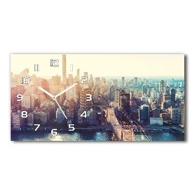 Orologio rettangolare con stampa della vista a volo d'uccello di New York