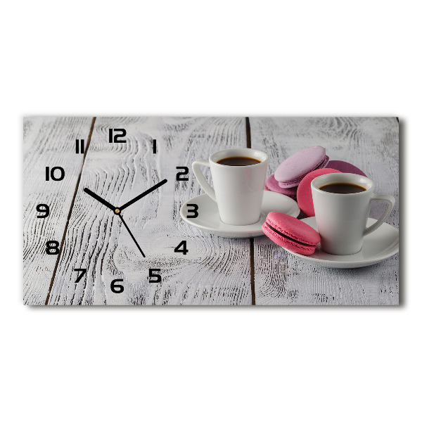 Orologio rettangolare con quadrante dal motivo caffè e biscotti