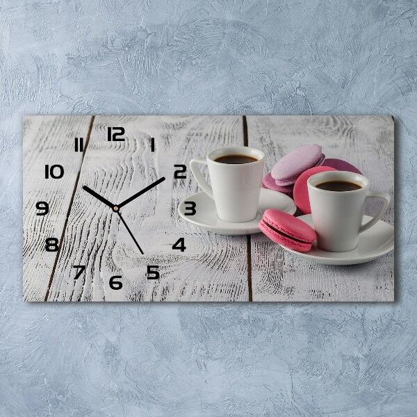 Orologio rettangolare con quadrante dal motivo caffè e biscotti