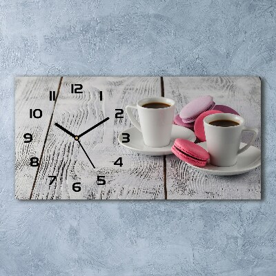 Orologio rettangolare con quadrante dal motivo caffè e biscotti