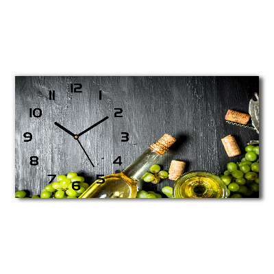 Orologio rettangolare con quadrante decorato con motivo di vino bianco e frutta