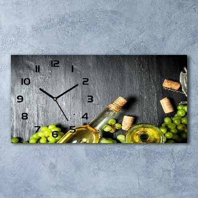 Orologio rettangolare con quadrante decorato con motivo di vino bianco e frutta