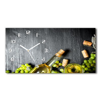 Orologio rettangolare con quadrante decorato con motivo di vino bianco e frutta