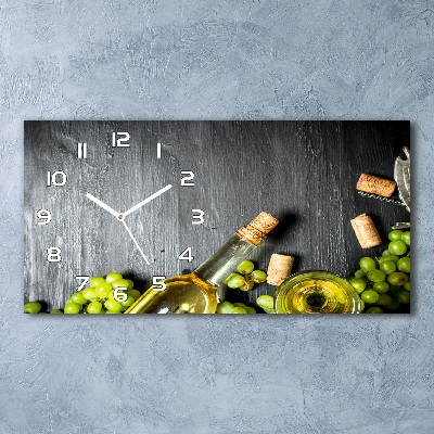 Orologio rettangolare con quadrante decorato con motivo di vino bianco e frutta