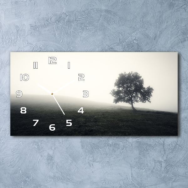 Orologio orizzontale con decorazione raffigurante un albero solitario
