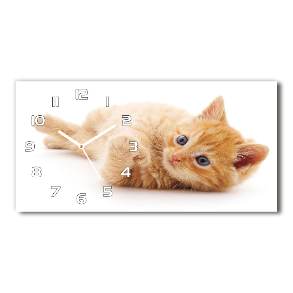 Orologio rettangolare con motivo di gatto rosso