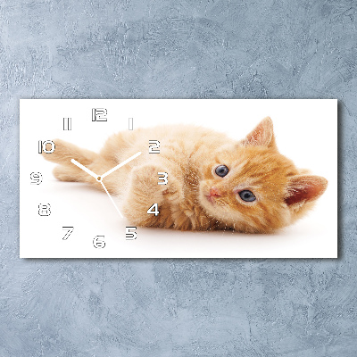 Orologio rettangolare con motivo di gatto rosso