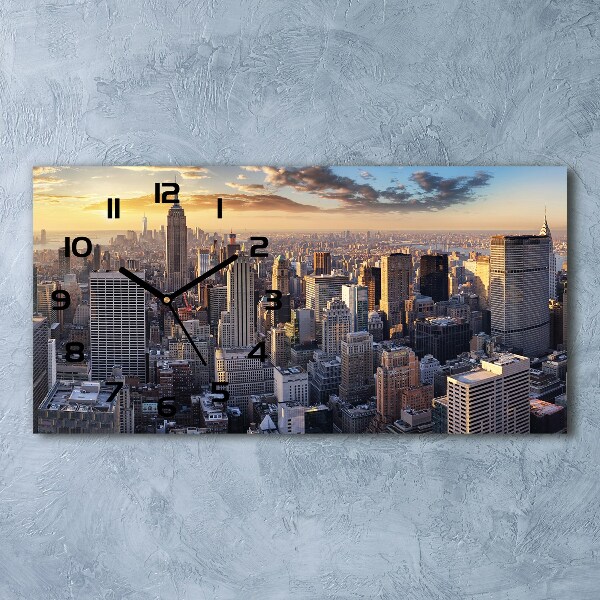 Orologio rettangolare con stampa panoramica di New York vista a volo d'uccello