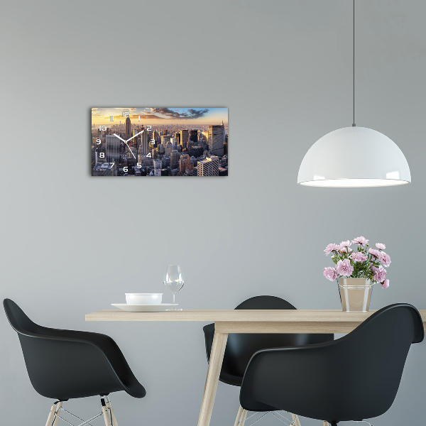 Orologio rettangolare con stampa panoramica di New York vista a volo d'uccello
