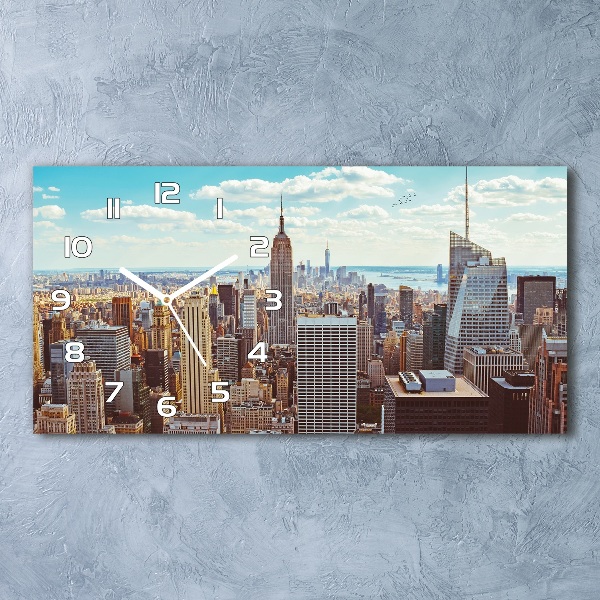 Orologio orizzontale con stampa a vista a volo d'uccello di New York