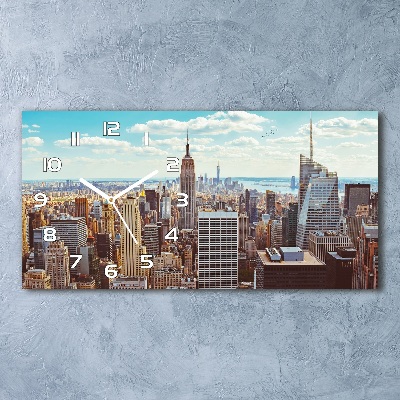 Orologio orizzontale con stampa a vista a volo d'uccello di New York