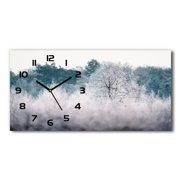 Orologio rettangolare con motivo alberi in inverno