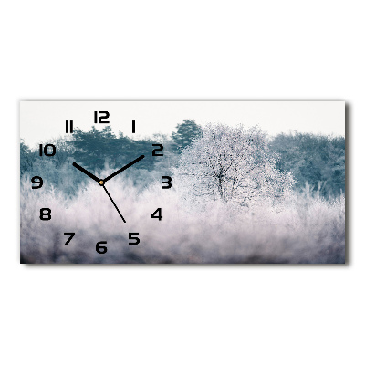 Orologio rettangolare con motivo alberi in inverno