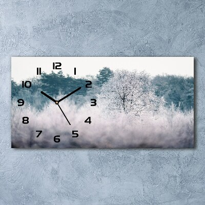 Orologio rettangolare con motivo alberi in inverno