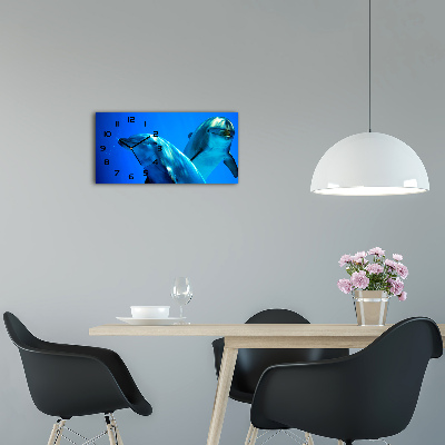 Orologio rettangolare con quadrante decorato da due delfini