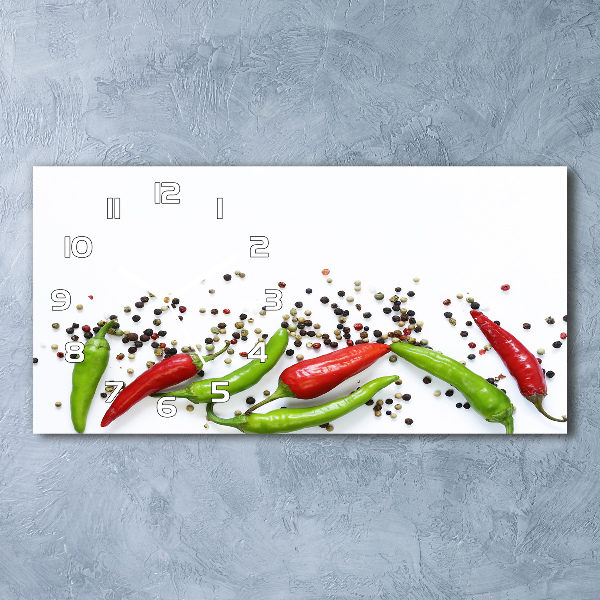 Orologio rettangolare con quadrante decorato con motivo a peperoncini