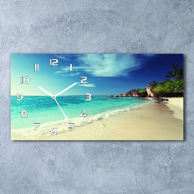 Orologio rettangolare modello con quadrante ispirato alla spiaggia delle Seychelles