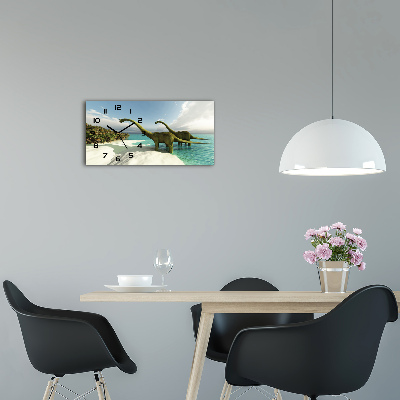 Orologio rettangolare con motivo di dinosauri sulla spiaggia