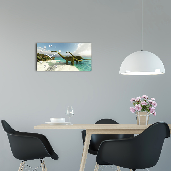 Orologio rettangolare con motivo di dinosauri sulla spiaggia
