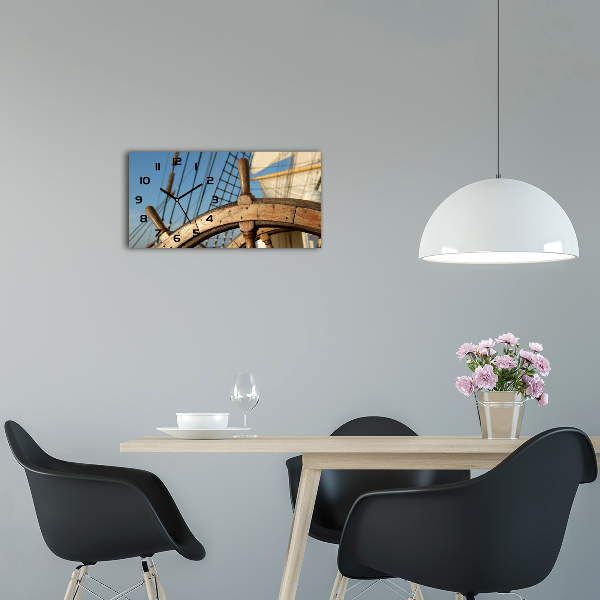 Orologio rettangolare con quadrante ispirato al timone di uno yacht