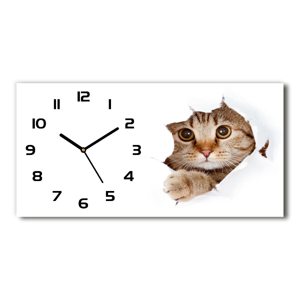 Orologio orizzontale con motivo a forma di gatto