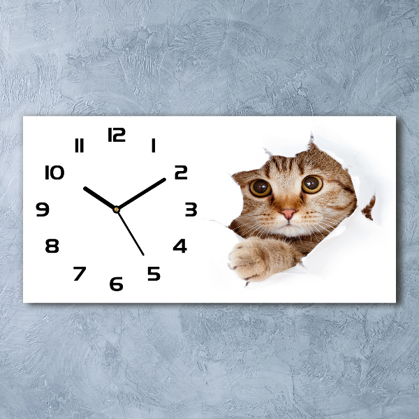 Orologio orizzontale con motivo a forma di gatto