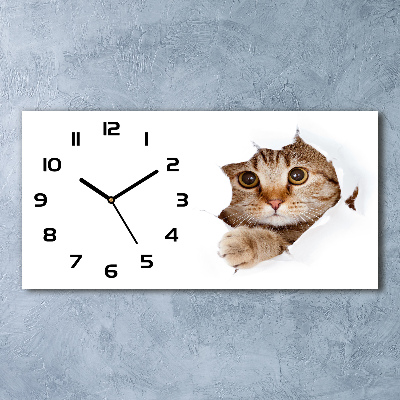 Orologio orizzontale con motivo a forma di gatto